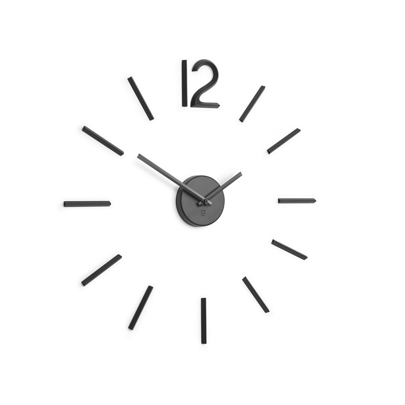 Nástenné hodiny BLINK z kovu voliteľnej veľkosti v čiernej farbe, Umbra