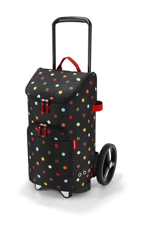 Taška CITYCRUISER dots (bez vozíka) z polyesteru 34x60x24 cm v čiernej farbe s bodkami, Reisenthel