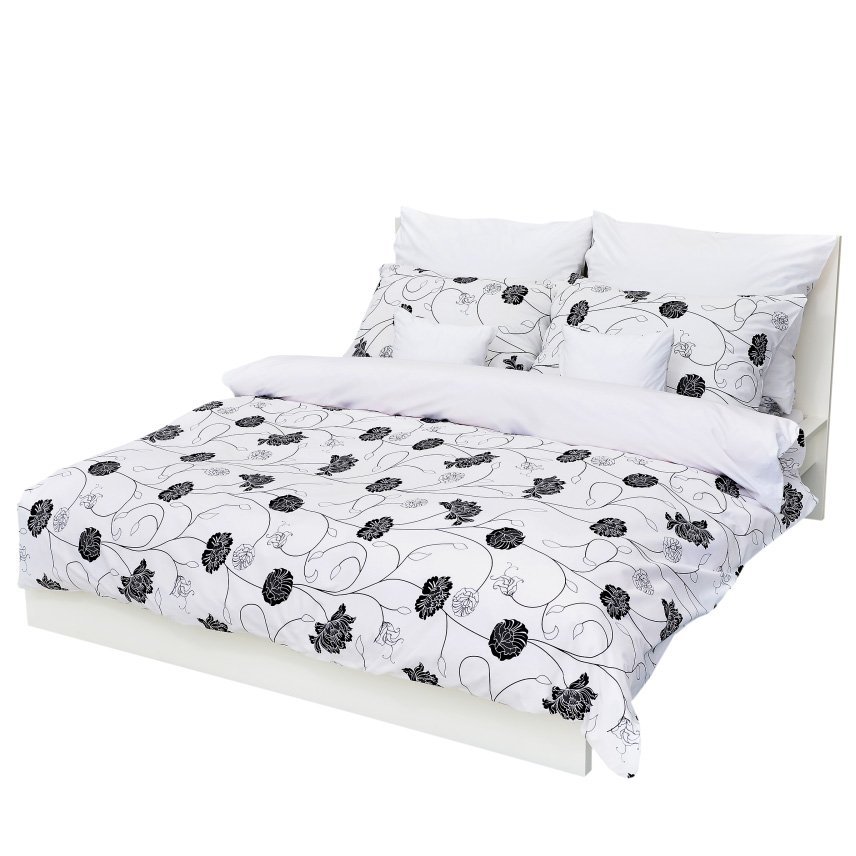 Bavlnené posteľné návliečky Astra čierno biela