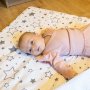 Detská deka s výplňou New Baby Vafle biela hviezdičky 80x102 cm