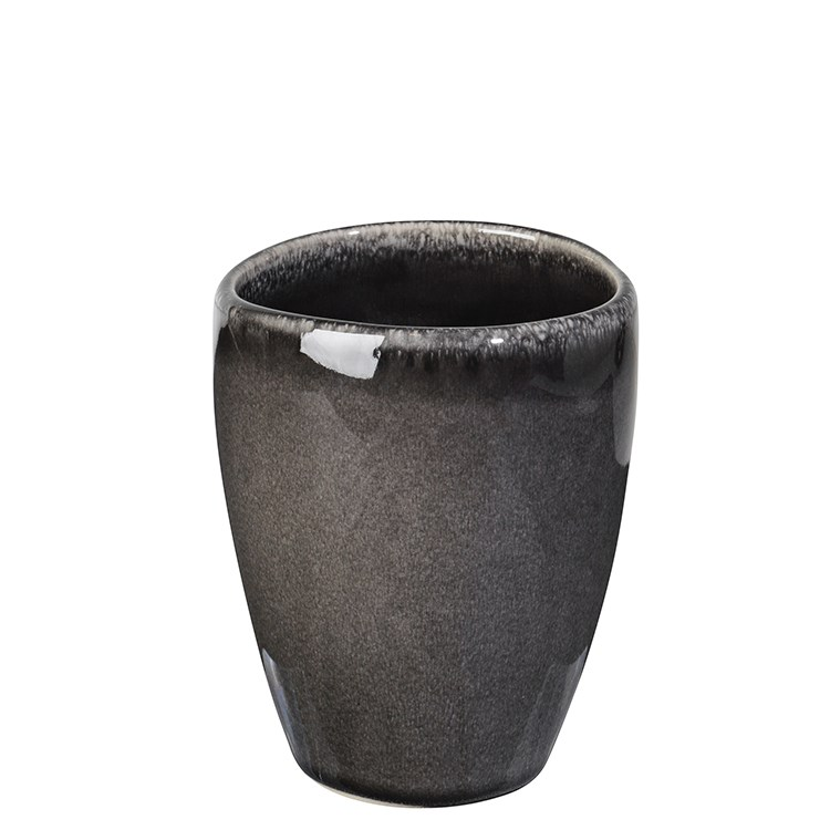 Hrnček NORDIC COAL bez uška 250 ml P:8 cm V:10 cm z kameniny v tmavej farbe, Broste