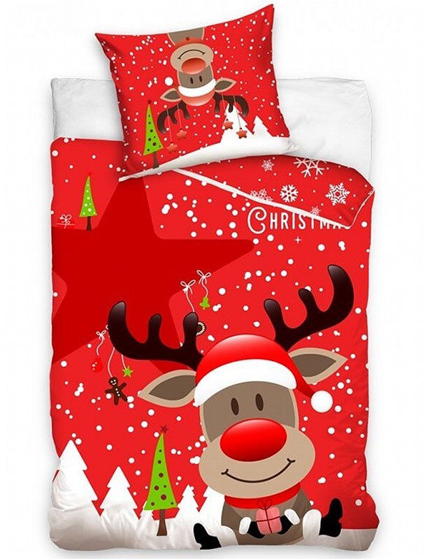 Detské Vianočné návliečky Sobík Rudolf
