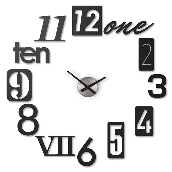 Nástenné kovové hodiny NUMBRA čierne, Umbra