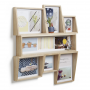 Fotorámik EDGE MULTI WALL z dreva a skla 58x53x6 cm v prírodnej farbe, Umbra
