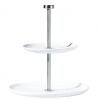 Etažér dvojposchodový A TABLE guľatý porcelánový P:26,5/21 cm V:23,5 cm slonia kosť, ASA Selection