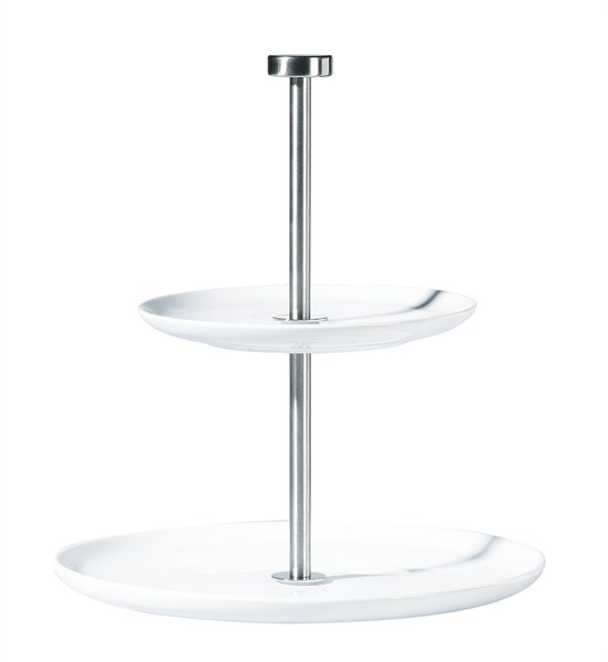 Etažér dvojposchodový A TABLE guľatý porcelánový P:26,5/21 cm V:23,5 cm slonia kosť, ASA Selection