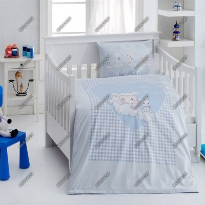 Návliečky do postieľky OVEČKY MODRÉ