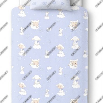 Návliečky do postieľky OVEČKY MODRÉ