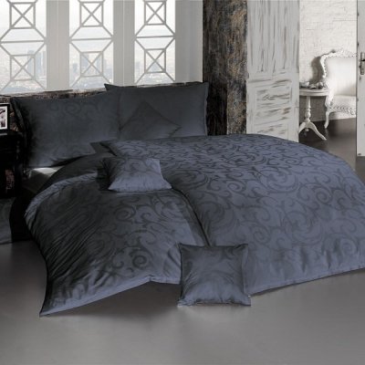 DAMAŠKOVÉ návliečky LOLITA tmavo šedá