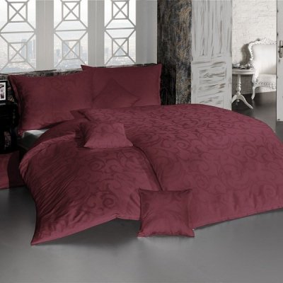 DAMAŠKOVÉ návliečky LOLITA tmavo vínová