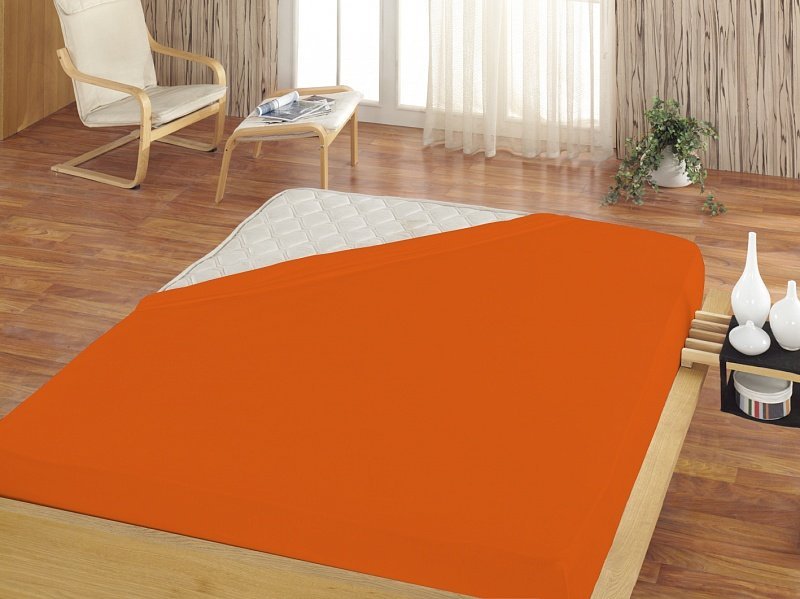 POSTEĽNÁ PLACHTA JERSEY ORANŽOVÁ