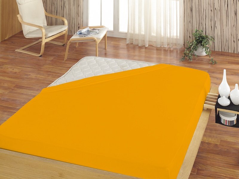 POSTEĽNÁ PLACHTA FROTE ŽLTO ORANŽOVÁ