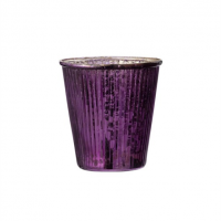 Svietnik LALLY P:10 cm V:10 cm zo skla vo fialovej a champagne farbe, Broste