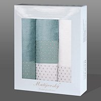 Darčekové balenie uterákov Sandra mentolová svetlá a biela 4ks