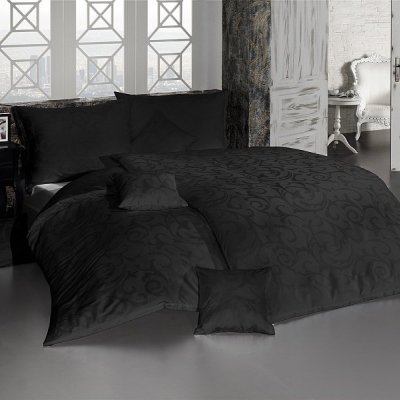 Damaškové posteľné návliečky Lolita čierna