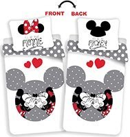 Detské posteľné obliečky Mickey and Minnie love grey