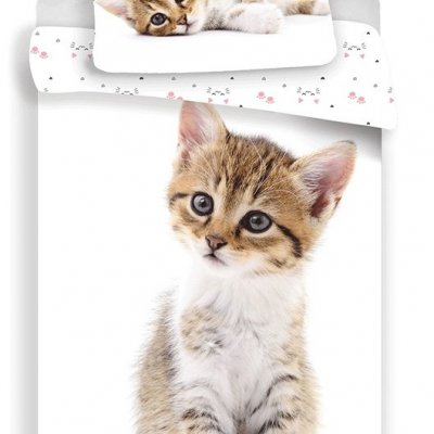 Posteľné obliečky foto Kitten white