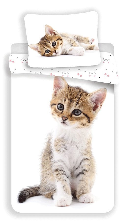 Posteľné obliečky foto Kitten white