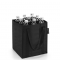 Nákupná taška na fľaše BOTTLEBAG black z vodeodolného polyesteru 24x28x24 cm v čiernej farbe,