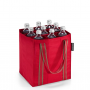 Nákupná taška na fľaše BOTTLEBAG red stripes z polyesteru 24x28x24 cm v červenej farbe, Reisenthel