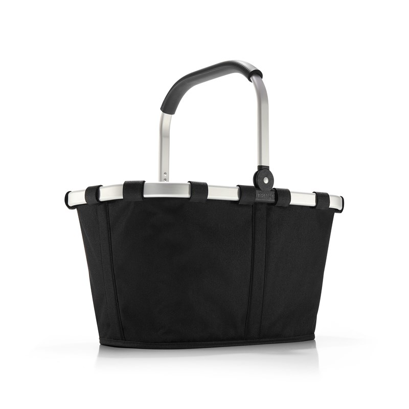 Nákupný košík CARRYBAG black z polyesteru a hliníku 48x29x28 cm v čiernej farbe, Reisenthel