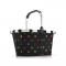 Nákupný košík CARRYBAG dots z polyesteru a hliníku 48x29x28 cm v čiernej farbe s farebnými bodkami,