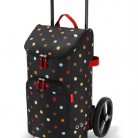 Taška CITYCRUISER dots (bez vozíka) z polyesteru 34x60x24 cm v čiernej farbe s bodkami, Reisenthel