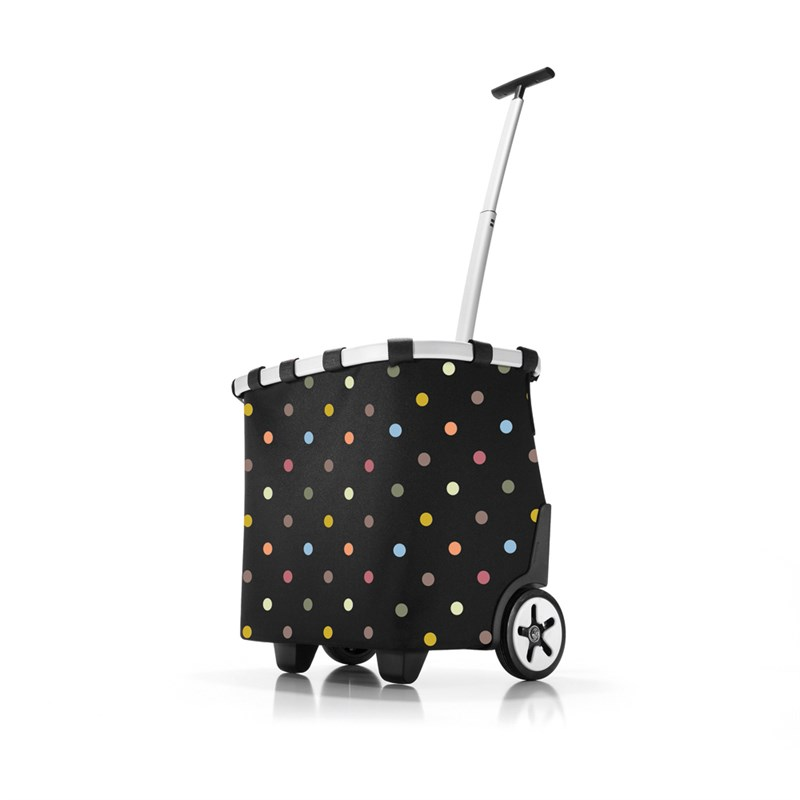 Taška na kolieskach CARRYCRUISER dots z polyesteru a hliníku 42x47,5x32 cm v čiernej farbe s farebnými bodkami, Reisenthel