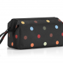 Kozmetická taška TRAVELCOSMETIC dots z vodeodolného polyesteru 26x18x13,5 cm v čiernej farbe s