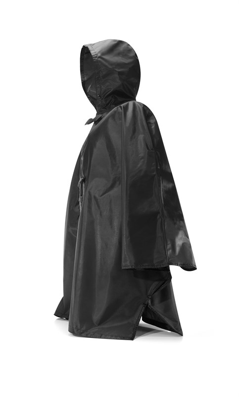 Poncho MINI MAXI black z vodeodolného polyesteru 15x21x3 cm v čiernej farbe, Reisenthel