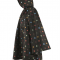 Poncho MINI MAXI dots z vodeodolného polyesteru 141x116 cm v čiernej farbe s farebnými bodkami,