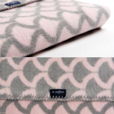 Detská bavlnená deka so vzorom Womar 75x100 ružovo-sivá