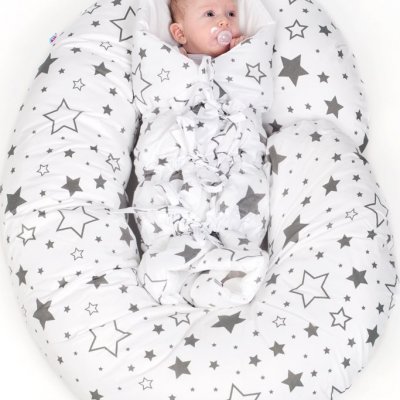 Klasická šnurovacia zavinovačka New Baby sivá hviezdičky sivé