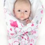 Klasická šnurovacia zavinovačka New Baby ružové srdiečka