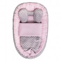 Hniezdočko s perinkou pre bábätko Minky Sweet Baby Belisima ružové
