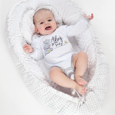 Luxusné hniezdočko s vankúšikom a perinkou New Baby Srdiečko biele