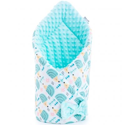 Obojstranná zavinovačka z Minky New Baby 75x75 cm ježko mätová