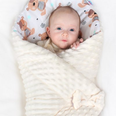 Obojstranná zavinovačka z Minky New Baby 75x75 cm teddy béžová