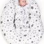 Klasická šnurovacia zavinovačka New Baby biela hviezdy sivé