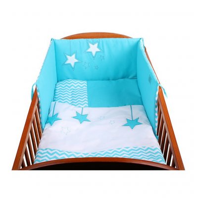 3-dielne posteľné obliečky Belisima Hviezdička 90/120 tyrkysové