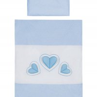 6-dielne posteľné obliečky Belisima Tri srdcia 100/135 bielo-modré