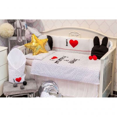 5-dielne posteľné obliečky Belisima I love 100/135 biele