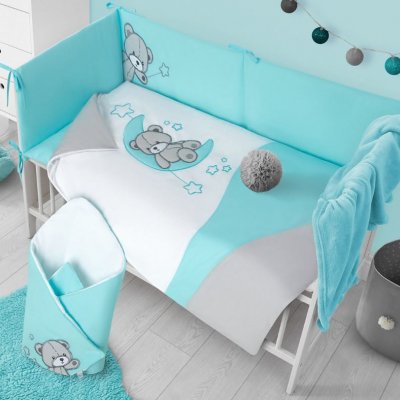 6-dielne posteľné obliečky Belisima Teddy Bear 100/135 tyrkysové