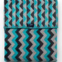 Detská bavlnená deka so vzorom Cik-Cak Womar 75x100 grafitovo-sivo-tyrkysová