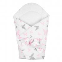 Zavinovačka s kokosovou výstužou a mašľou New Baby biela motýle