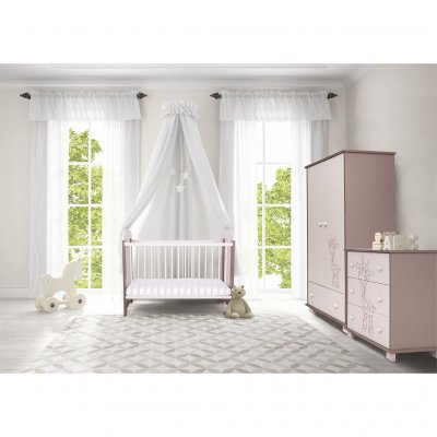 Detská postieľka Drewex Žirafa krémová