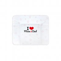Prebaľovacia podložka mäkká New Baby I love Mum and Dad biela 85x70cm