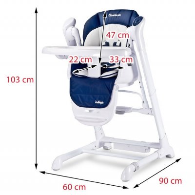 Detská jedálenská stolička 2v1 Caretero Indigo grey