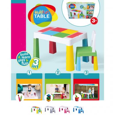Detská sada stolček a stolička Multifun pink