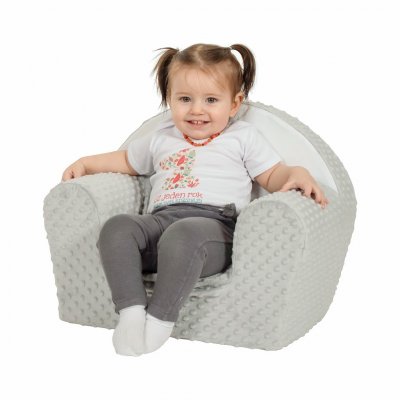 Detské kreslo z Minky New Baby Líška sivé